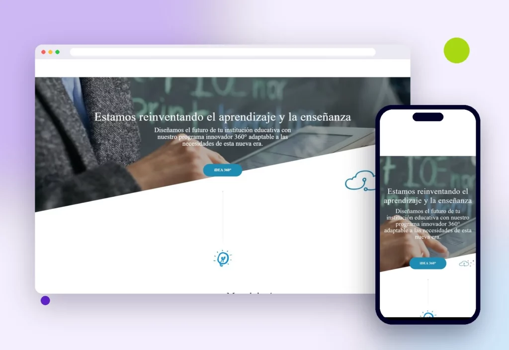 Web de Binna Education en escritorio y celular