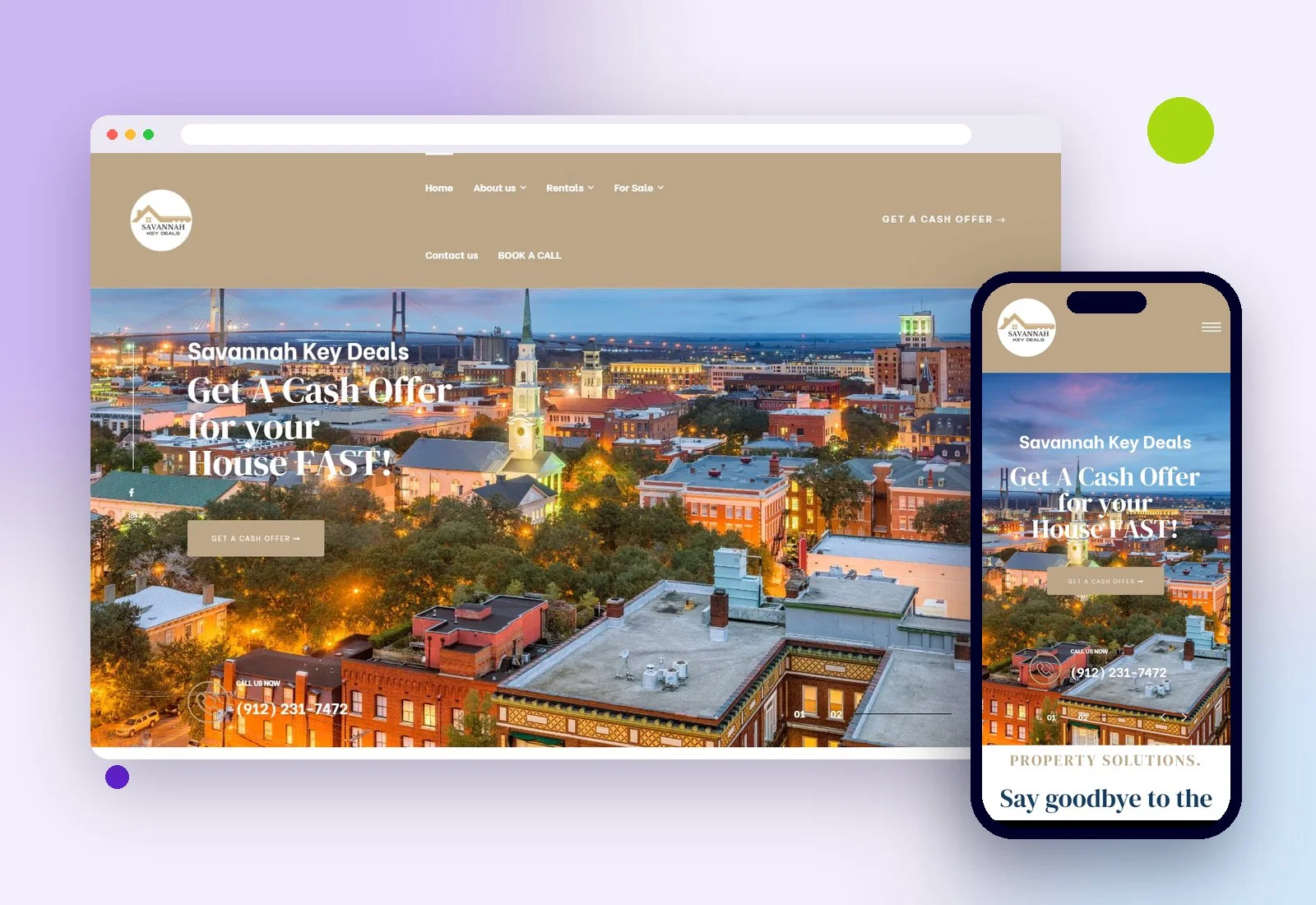 Web de Savannah Key Deals en escritorio y celular